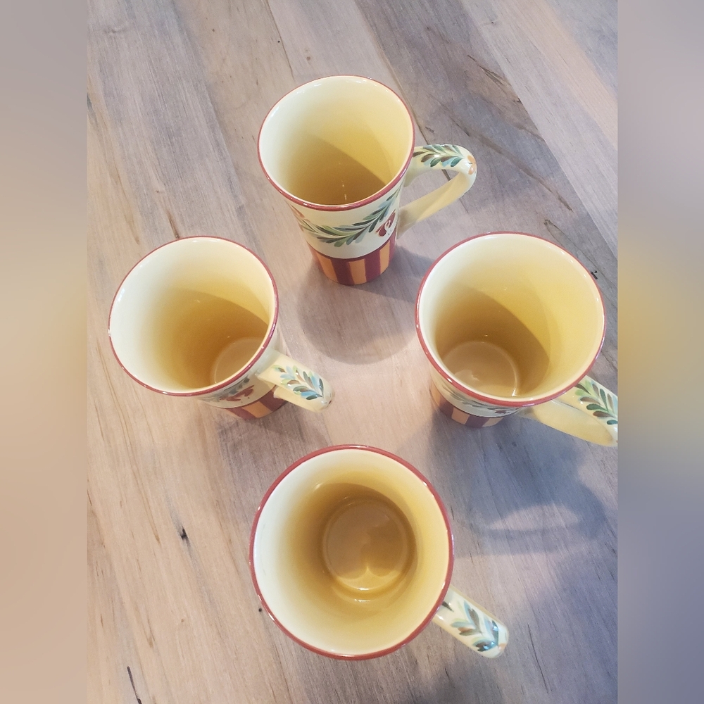 SLAH SET 6 Mugs Gail Pittman Hand Painted Ceramic - Picture 3 of 5